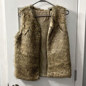 Unbranded faux fur brown vest small